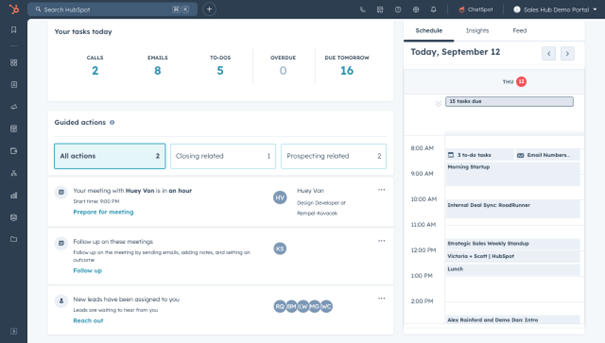 AI Guided Selling in de Sales Hub van HubSpot