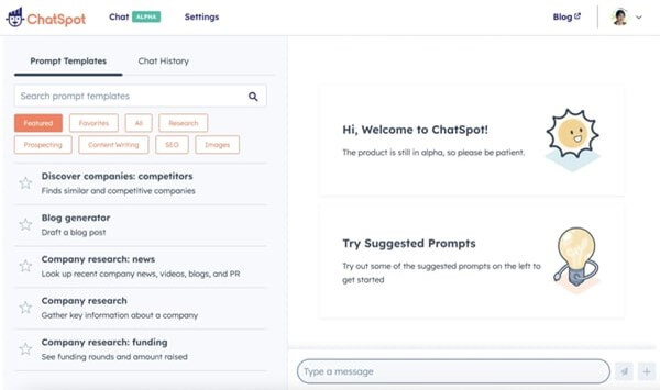 ChatSpot AI-chatbot van HubSpot