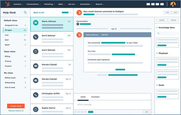 Helpdesk Workspace in HubSpot