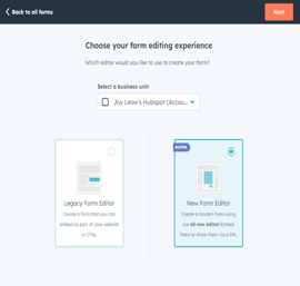 Kies welke form editor je in HubSpot wilt gebruiken