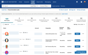 Lead aanbevelingen in LinkedIn Sales Navigator - LSN