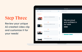 Stap 3 Clip Creator AI videomaker van HubSpot