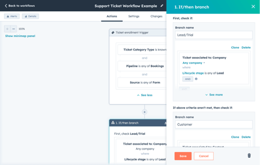 Workflow voor servicetickets in HubSpot